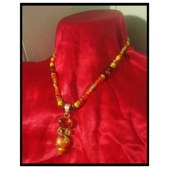 Citrine Topaz Jasper Necklace - Picture 1 of 6